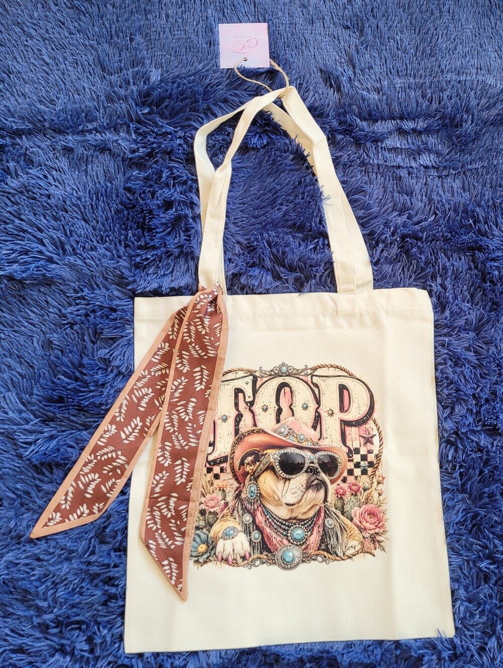 Custom Top Dog Canvas Tote Bag With Sash